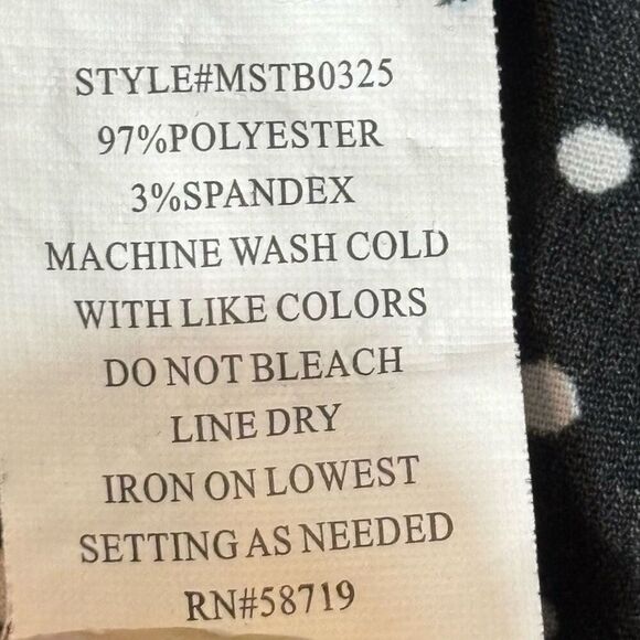 Notations XL black & white dot 2 pocket adjustable sleeve blouse - Picture 9 of 10